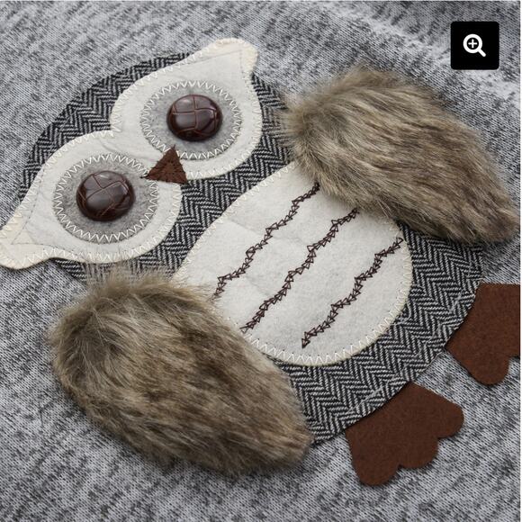 Aurora Baby Owl Soft Sweater size 10T light grey - Picture 2 of 5